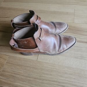 Womens Brown Leather Ankle Boots